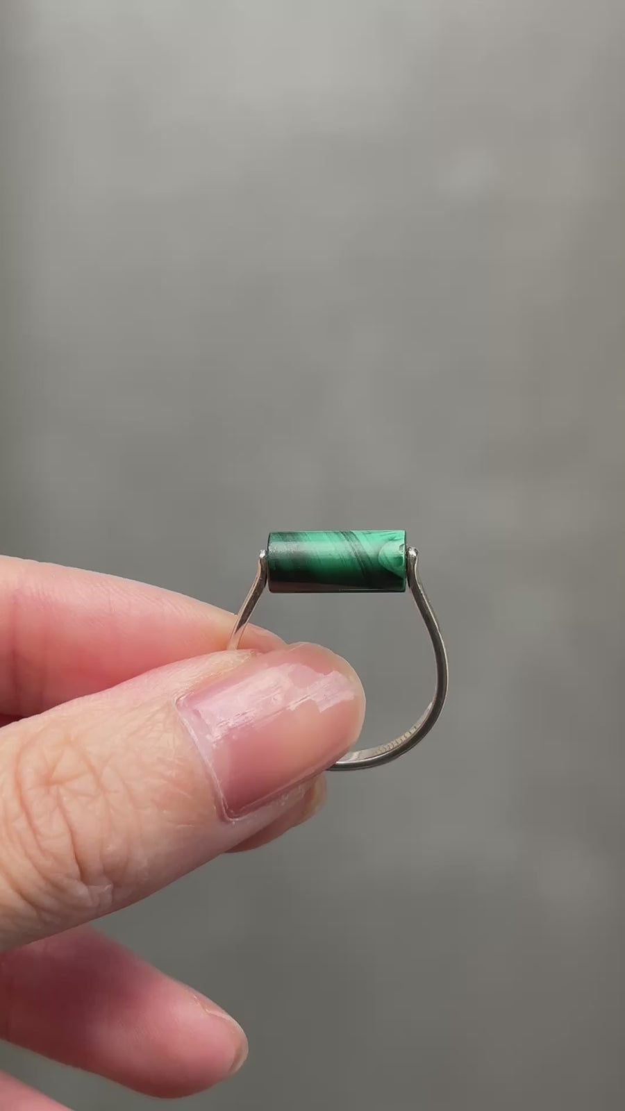 (マラカイト/silver) rolling ring