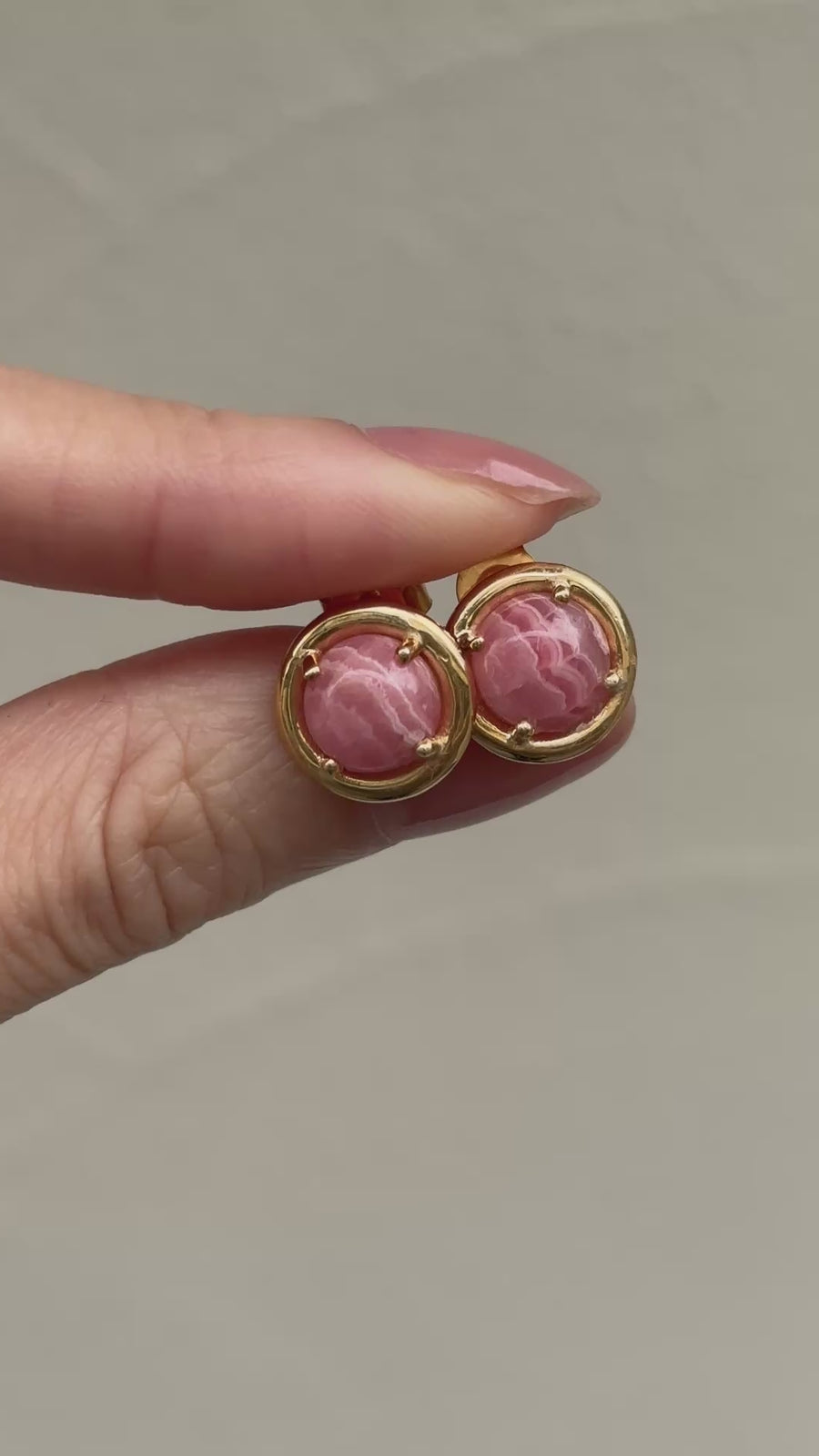 (ロードクロサイト/gold) rope around-circle- earring