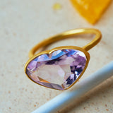 (ピンクアメジスト/gold)Ms.heart ring