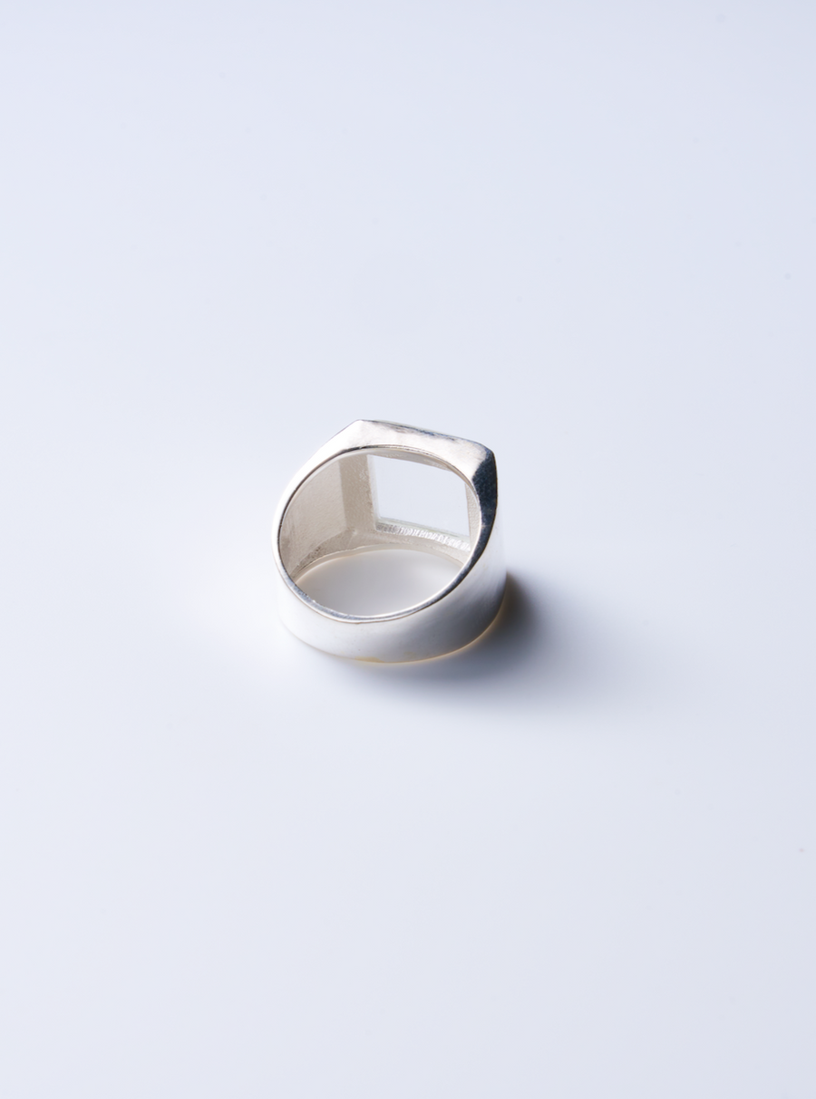(クリスタル/silver) unisex block ring
