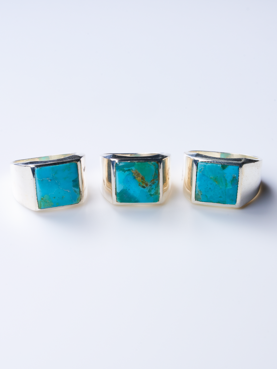 (Mojave turquoise/silver) unisex block ring