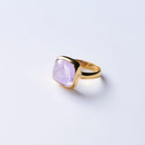 (ラベンダーアメジス/gold)square cabochon ring