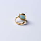 (アクアマリン/gold) square cabochon ring