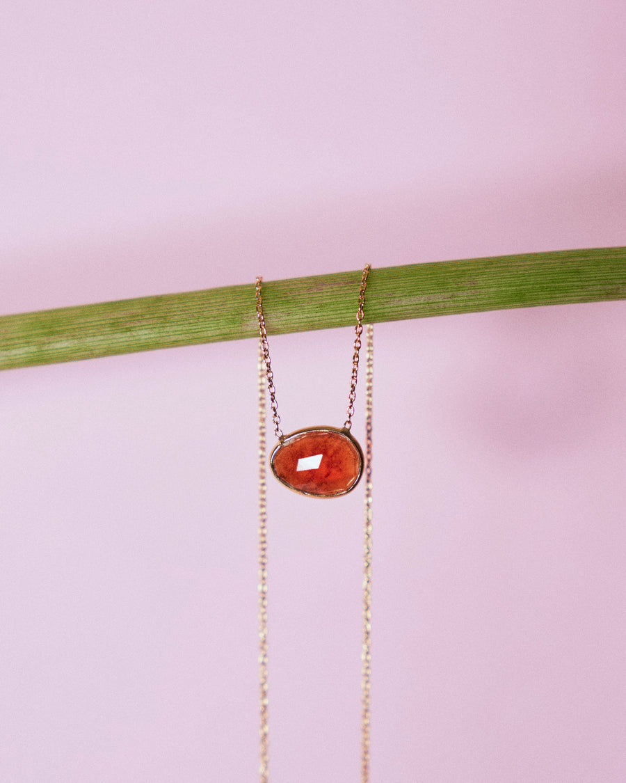 (ヘソナイトガーネット/gold) THE islan necklace