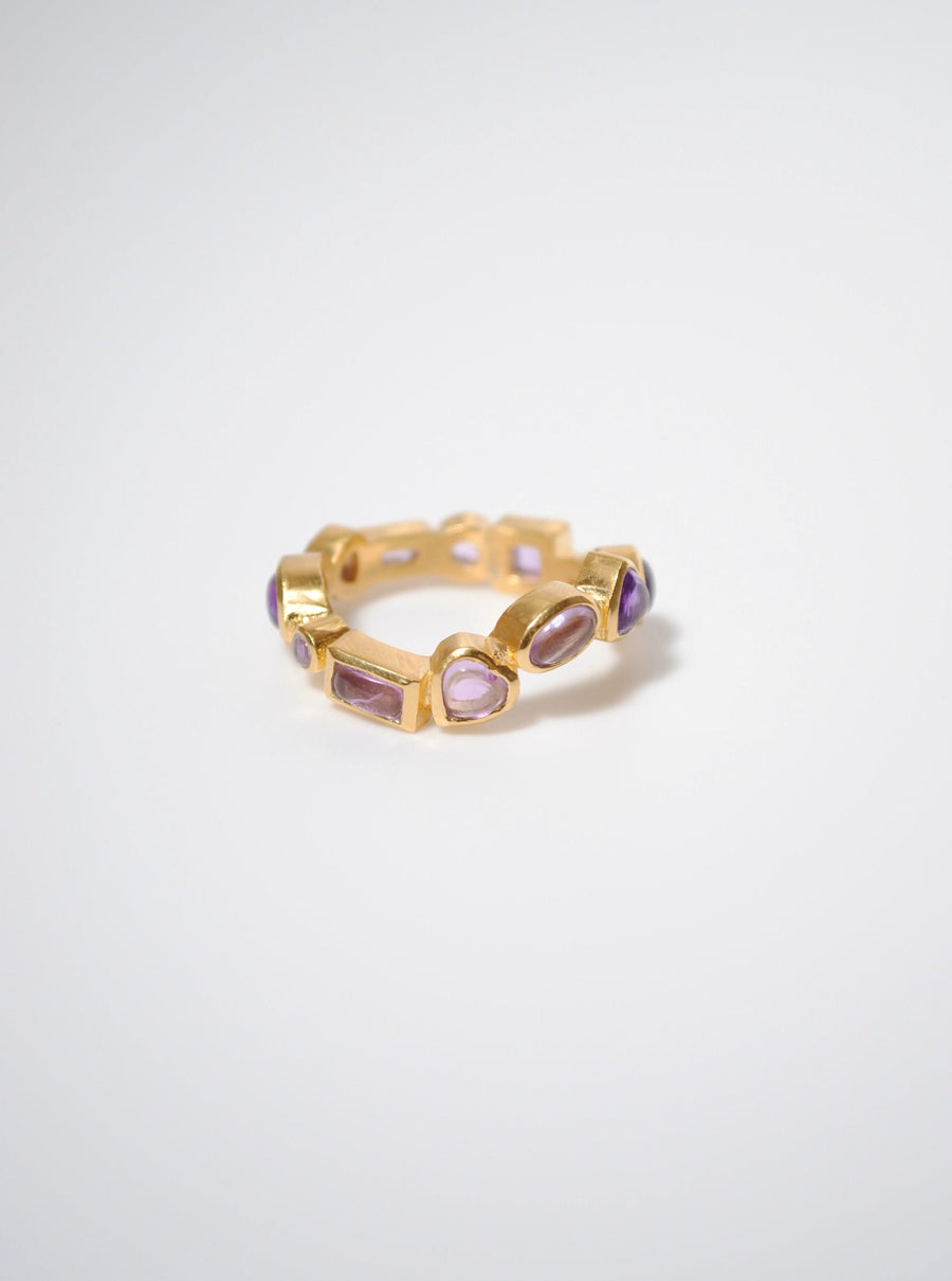 ( ピンクアメジスト/gold) waved  eternity ring-multi shape-