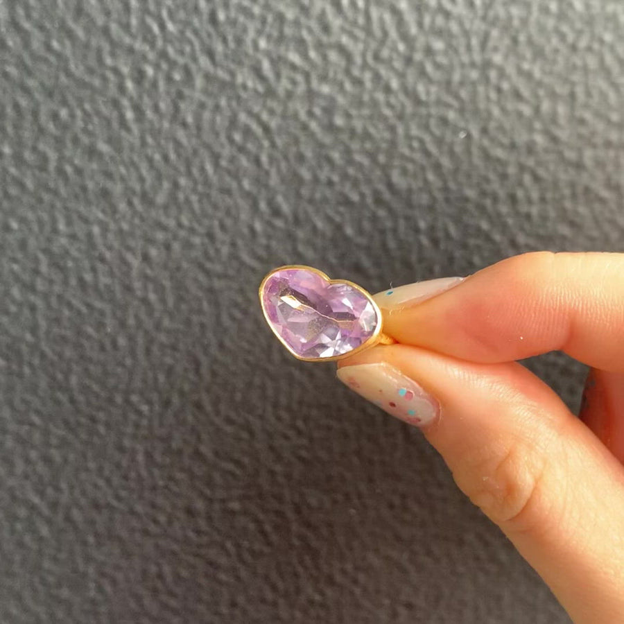 (ピンクアメジスト/gold)Ms.heart ring