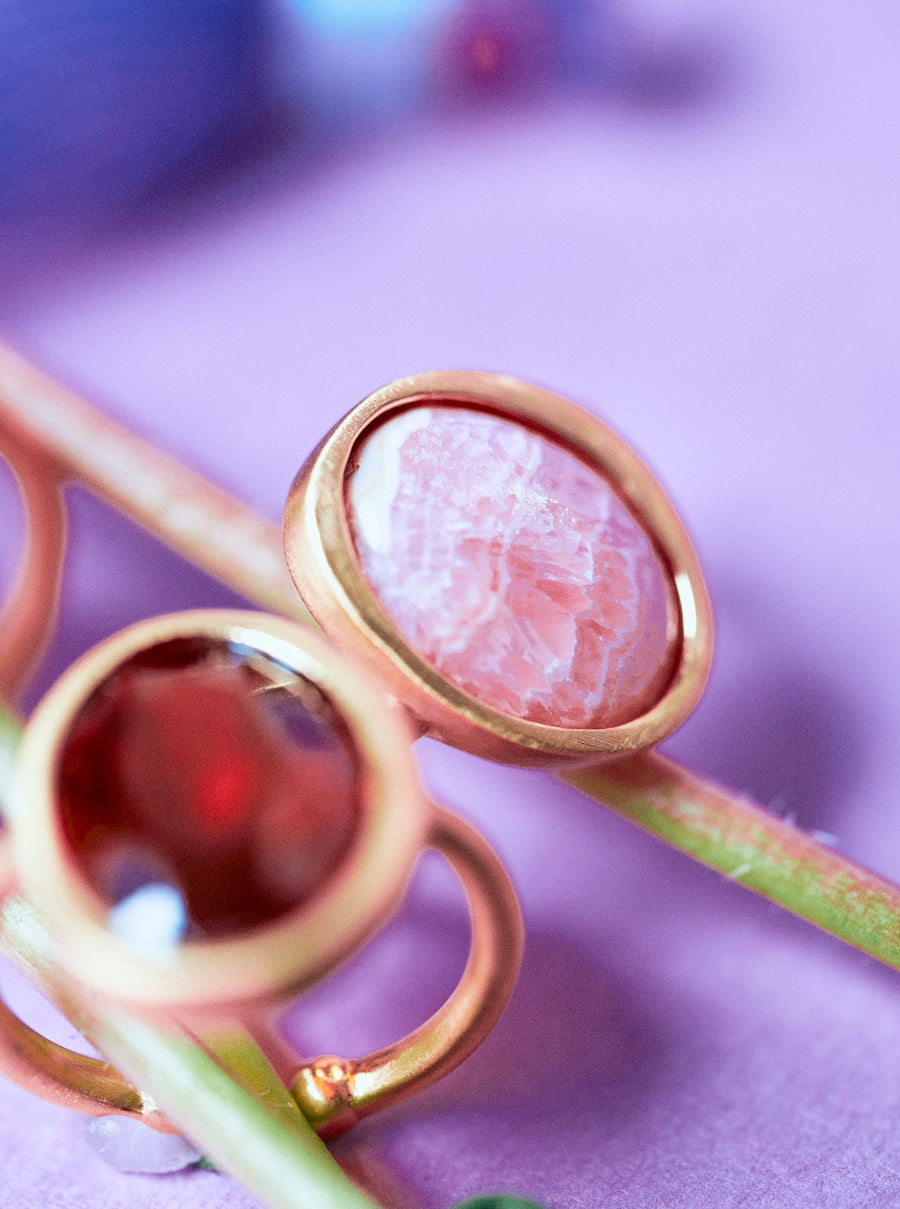 (オレンジガーネット/gold) ibitsu oval earcuff