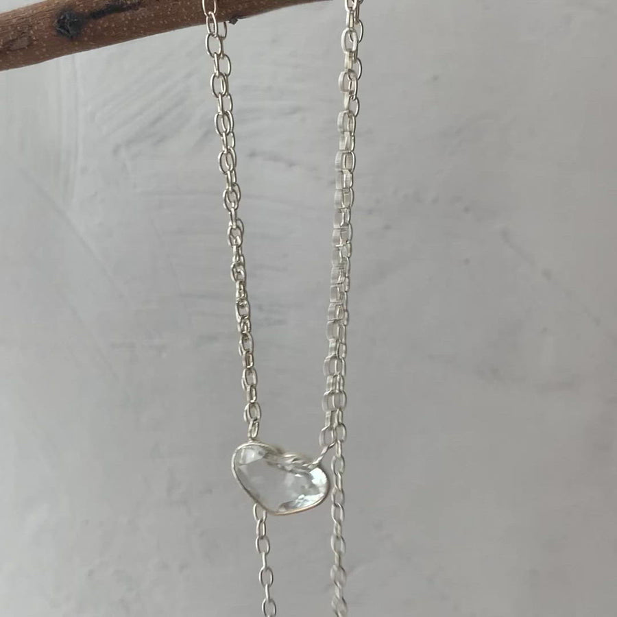 (Crystal/silver): Ms.heart necklace