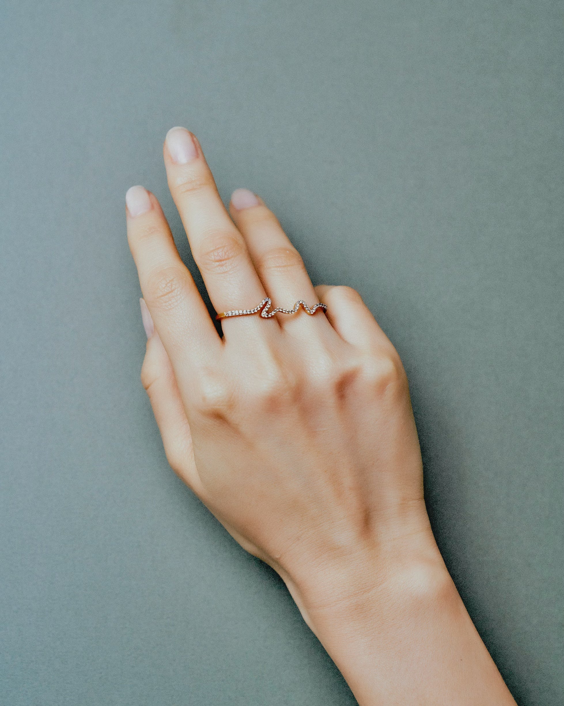 モアサナイト/gold)handwritten double finger ring – ödül モアサナイト/gold)handwritten double finger ring – ödül