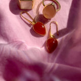 (ローズクオーツ/gold) unisex block ring