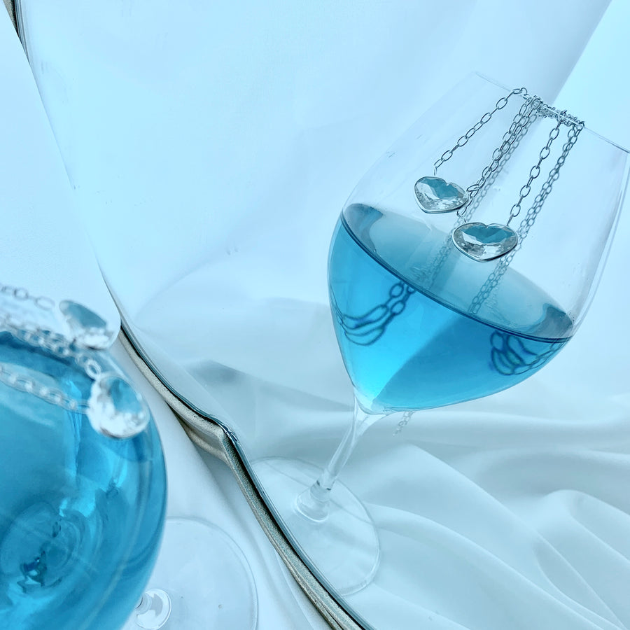 (Crystal/silver): Ms.heart necklace