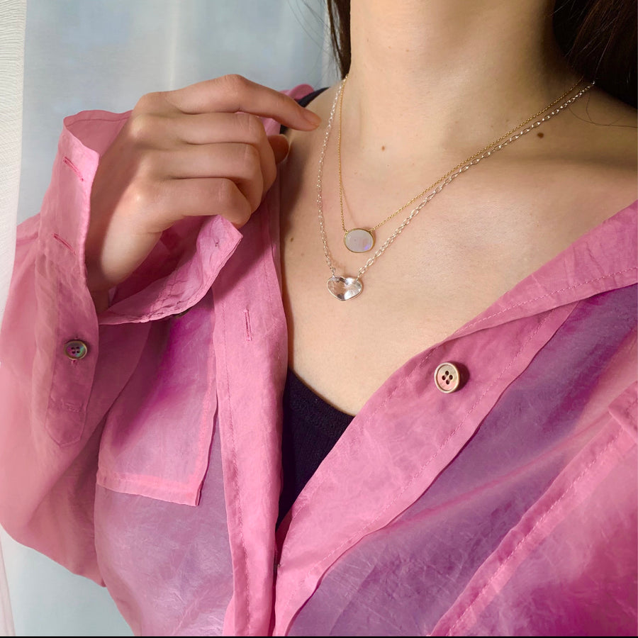 (Crystal/silver): Ms.heart necklace