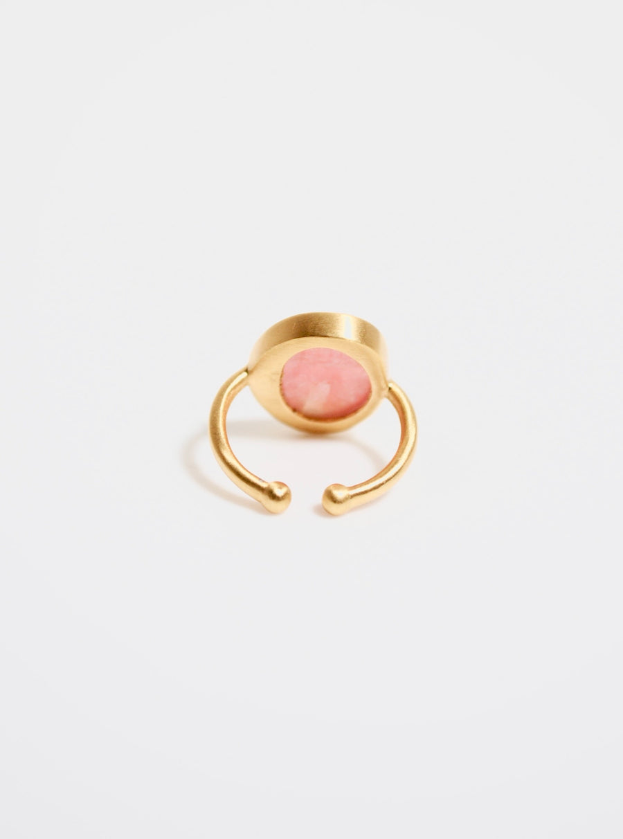 (Rhodochrosite/gold) ibitsu oval earcuff