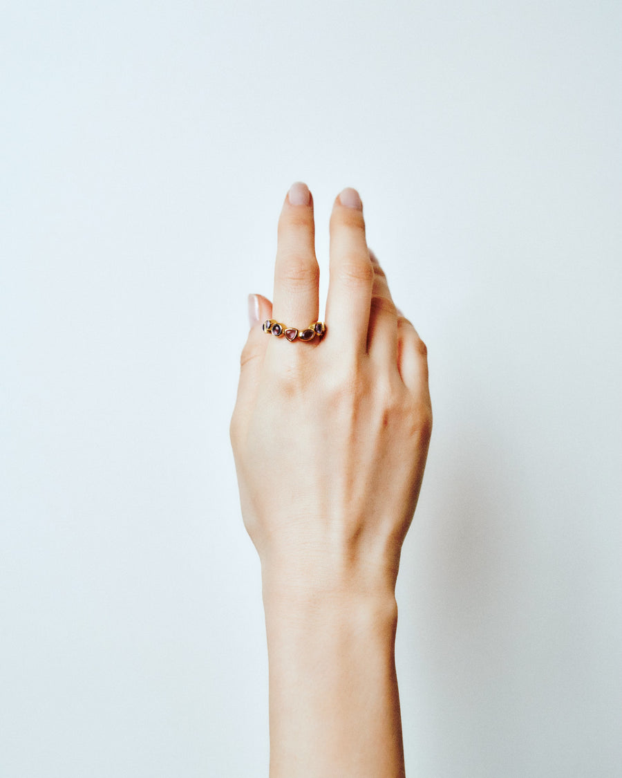 ( ピンクアメジスト/gold) waved  eternity ring-multi shape-
