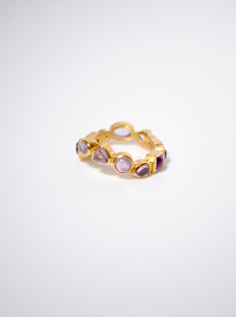 ( ピンクアメジスト/gold) waved  eternity ring-multi shape-