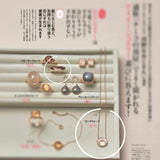 (ローズクオーツ/gold)：oval flower necklace