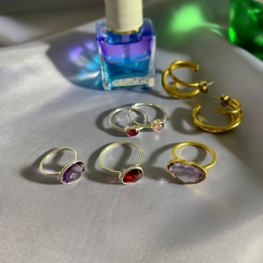 (ピンクアメジスト/gold)Ms.heart ring