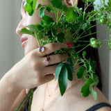 (ラベンダーアメジス/gold)square cabochon ring